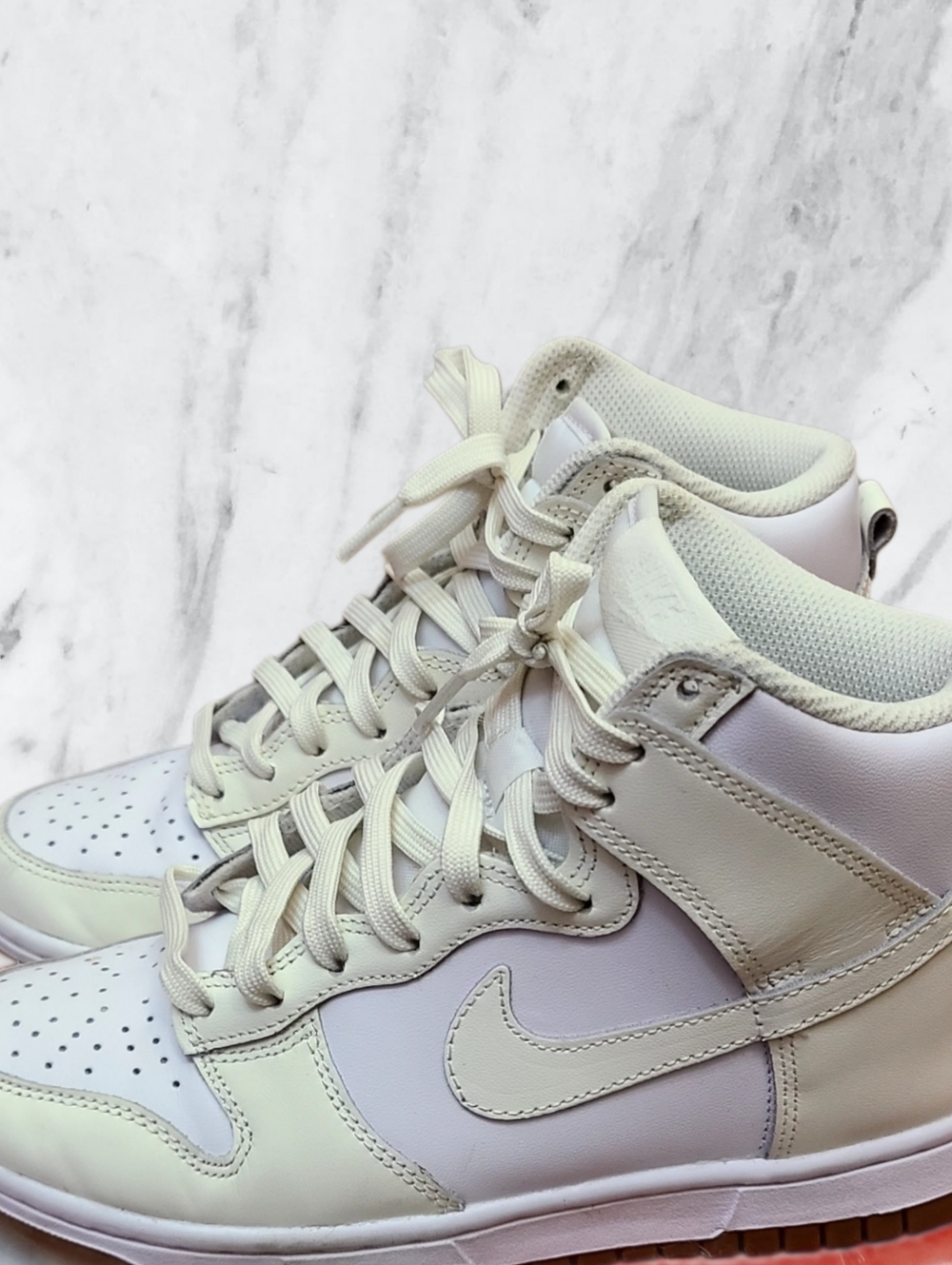 Nike Dunk High In White/Sail Gum Med Brown Size 6.5 - Picture 5 of 7